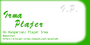 irma plajer business card